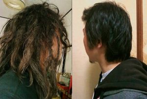 フリーフォームで普通の髪の毛がドレッド化する過程 phase of freeform dradlocks japanese